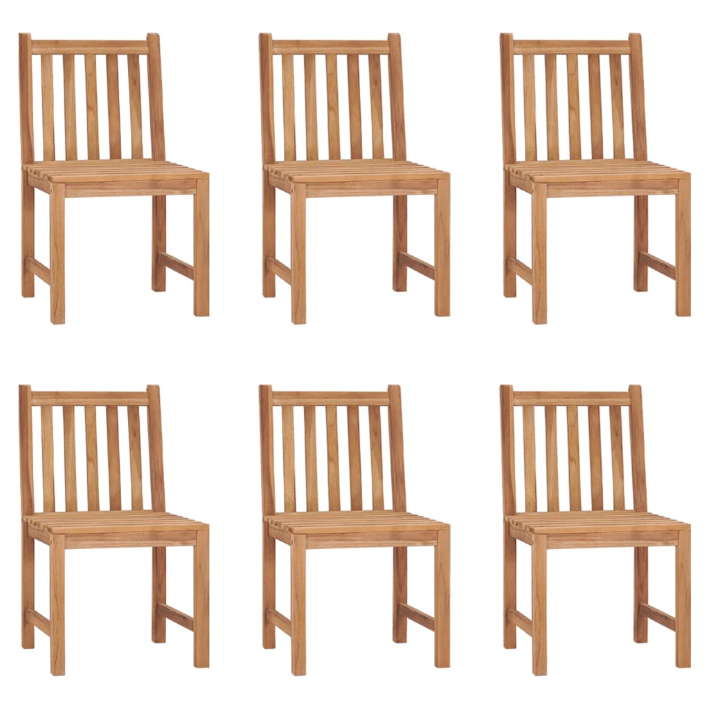 Patio Chairs 6 pcs Solid Teak Wood