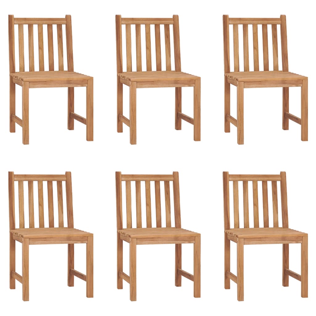 Patio Chairs 6 pcs with Cushions Solid Teak Wood