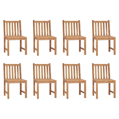 Patio Chairs 8 pcs with Cushions Solid Teak Wood