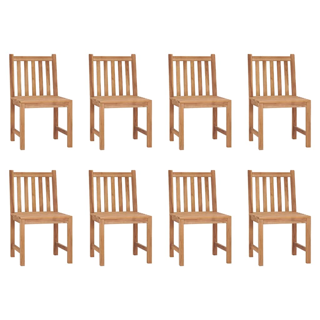 Patio Chairs 8 pcs with Cushions Solid Teak Wood