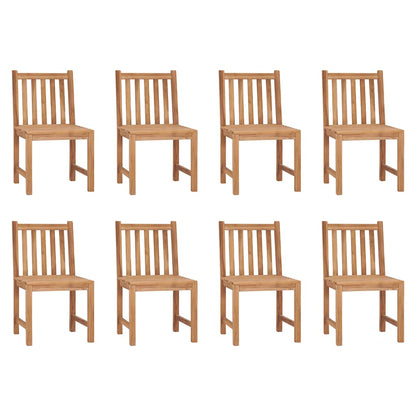 Patio Chairs 8 pcs with Cushions Solid Teak Wood