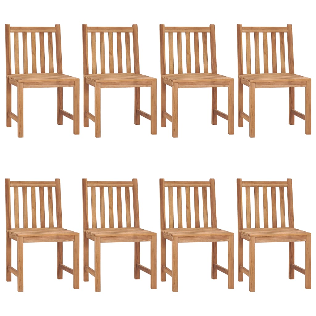 Patio Chairs 8 pcs with Cushions Solid Teak Wood