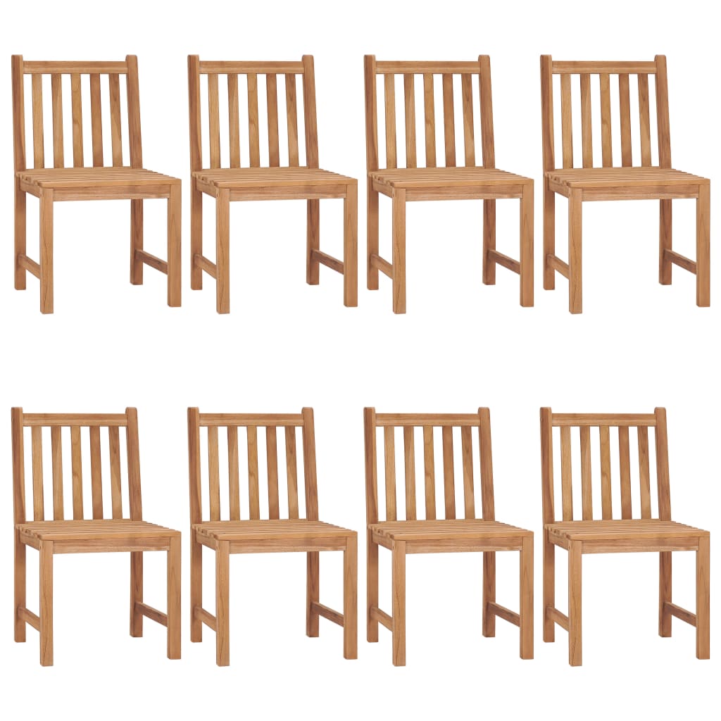 Patio Chairs 8 pcs with Cushions Solid Teak Wood