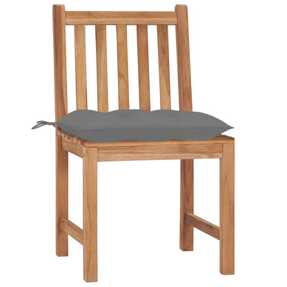 Patio Chairs 8 pcs with Cushions Solid Teak Wood