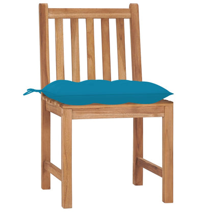 Patio Chairs 8 pcs with Cushions Solid Teak Wood