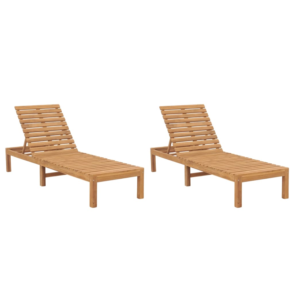Sun Lounger | Set of 2 | Teak | Solid Teak Wood | 200cm long