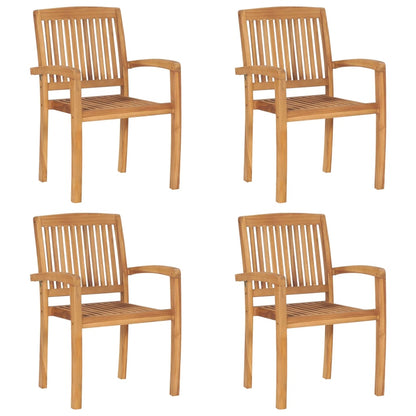 Garden Chair | Set of 4 | Teak | Fine sanded teak hardwood | Standard