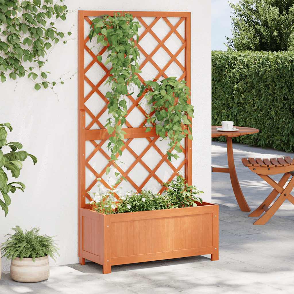 Garden Trellis Planter Brown 27.6"x11.8"x53.1" Solid Firwood