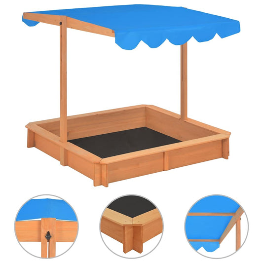 Sandbox | Brown | Firwood | Medium | Height-Adjustable | Sandbox | Square