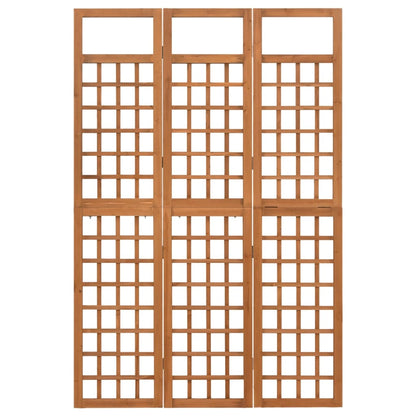 3-Panel Room Divider/Trellis Solid Fir Wood 121x180.5 cm