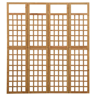 4-Panel Room Divider/Trellis Solid Fir Wood 161x180 cm