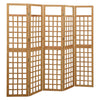 5-Panel Room Divider/Trellis Solid Fir Wood 201.5x180 cm