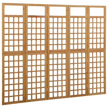 5-Panel Room Divider/Trellis Solid Fir Wood 201.5x180 cm