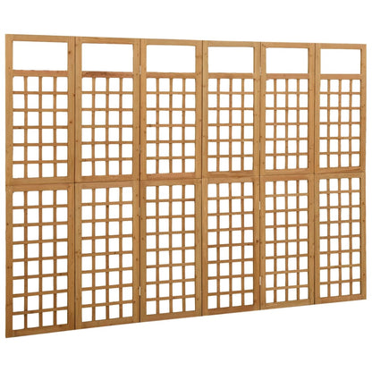 6-Panel Room Divider/Trellis Solid Fir Wood 242.5x180 cm