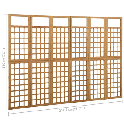 6-Panel Room Divider/Trellis Solid Fir Wood 242.5x180 cm