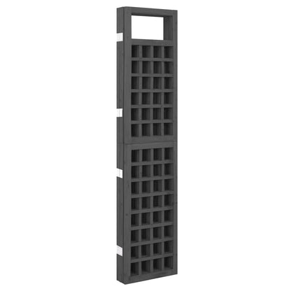 5-Panel Room Divider/Trellis Solid Fir Wood Black 201.5x180 cm