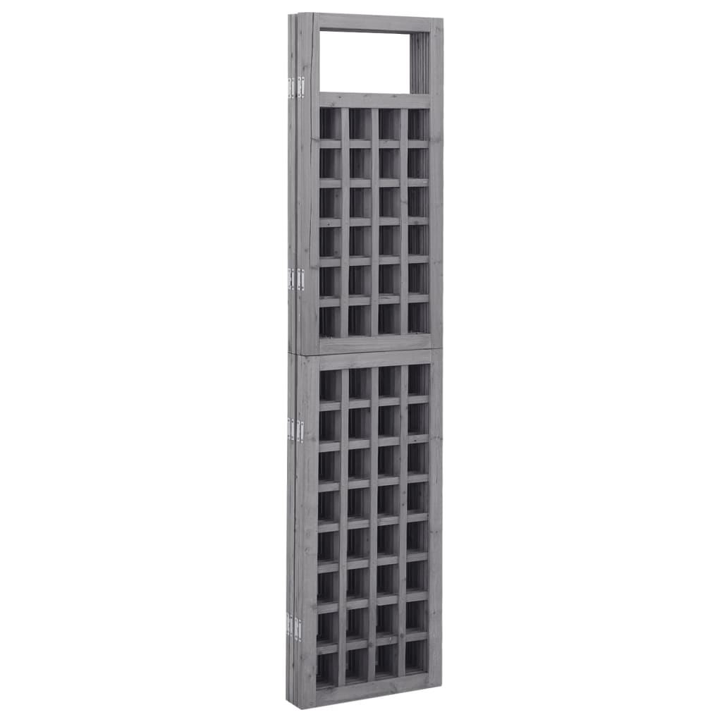3-Panel Room Divider/Trellis Solid Fir Wood Gray 47.6"x70.9"
