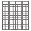 4-Panel Room Divider/Trellis Solid Fir Wood Grey 161x180 cm