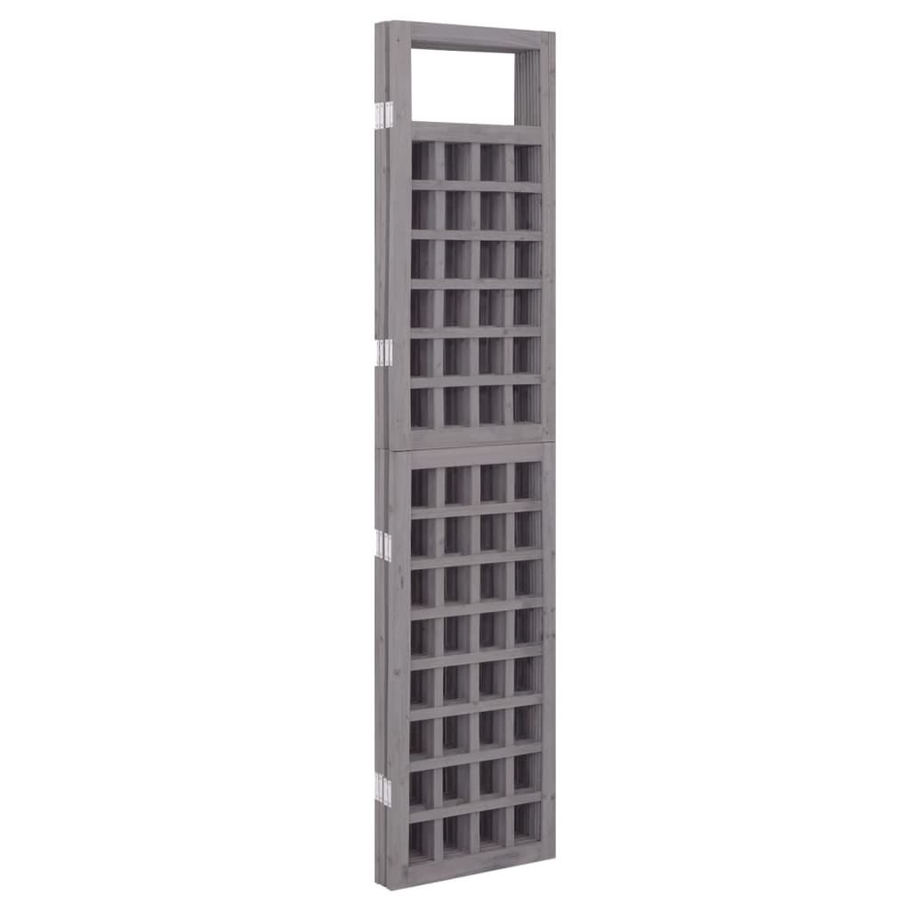 4-Panel Room Divider/Trellis Solid Fir Wood Grey 161x180 cm