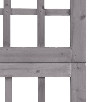 4-Panel Room Divider/Trellis Solid Fir Wood Grey 161x180 cm