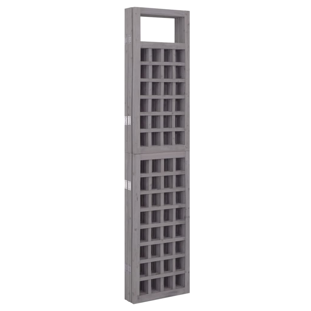 5-Panel Room Divider/Trellis Solid Fir Wood Grey 201.5x180 cm