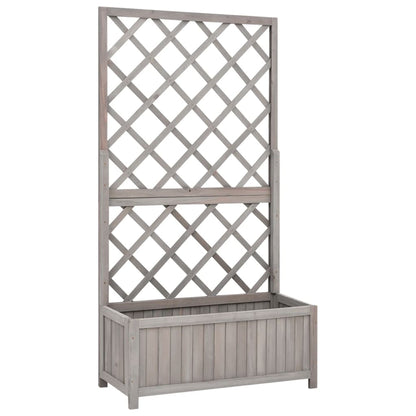 Planter Grey Solid firwood 27.6 x 11.8 x 53.1 in Planters