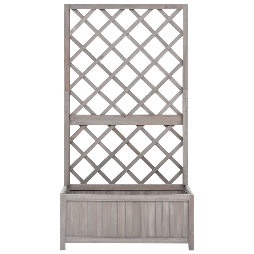 Planter Grey Solid firwood 27.6 x 11.8 x 53.1 in Planters