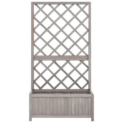 Planter Grey Solid firwood 27.6 x 11.8 x 53.1 in Planters