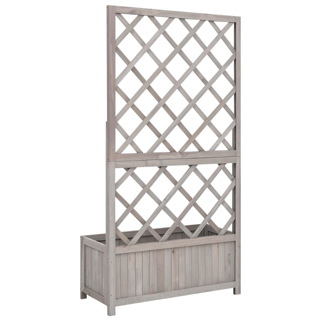 Planter Grey Solid firwood 27.6 x 11.8 x 53.1 in Planters