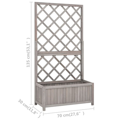 Planter Grey Solid firwood 27.6 x 11.8 x 53.1 in Planters