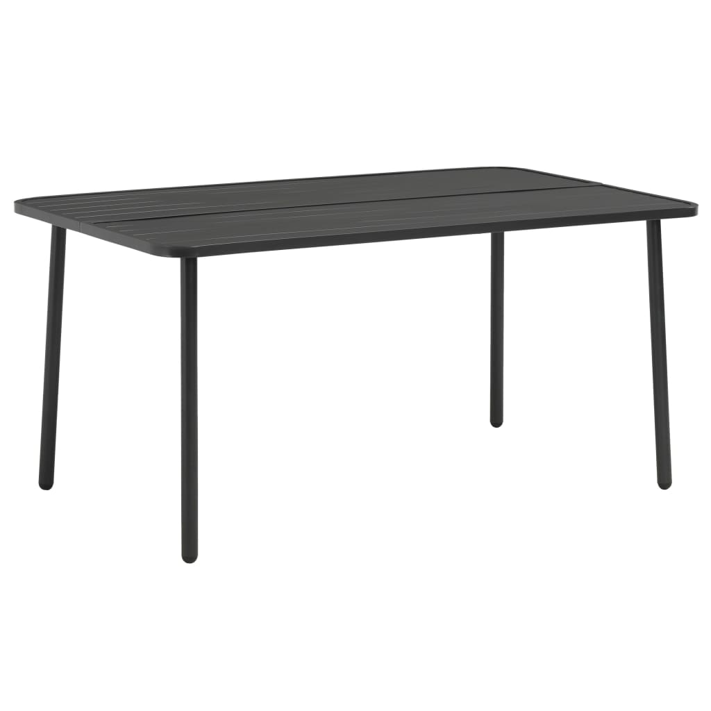 vidaXL Dining Set Dark Gray Steel with e-coated and powder-coated finish