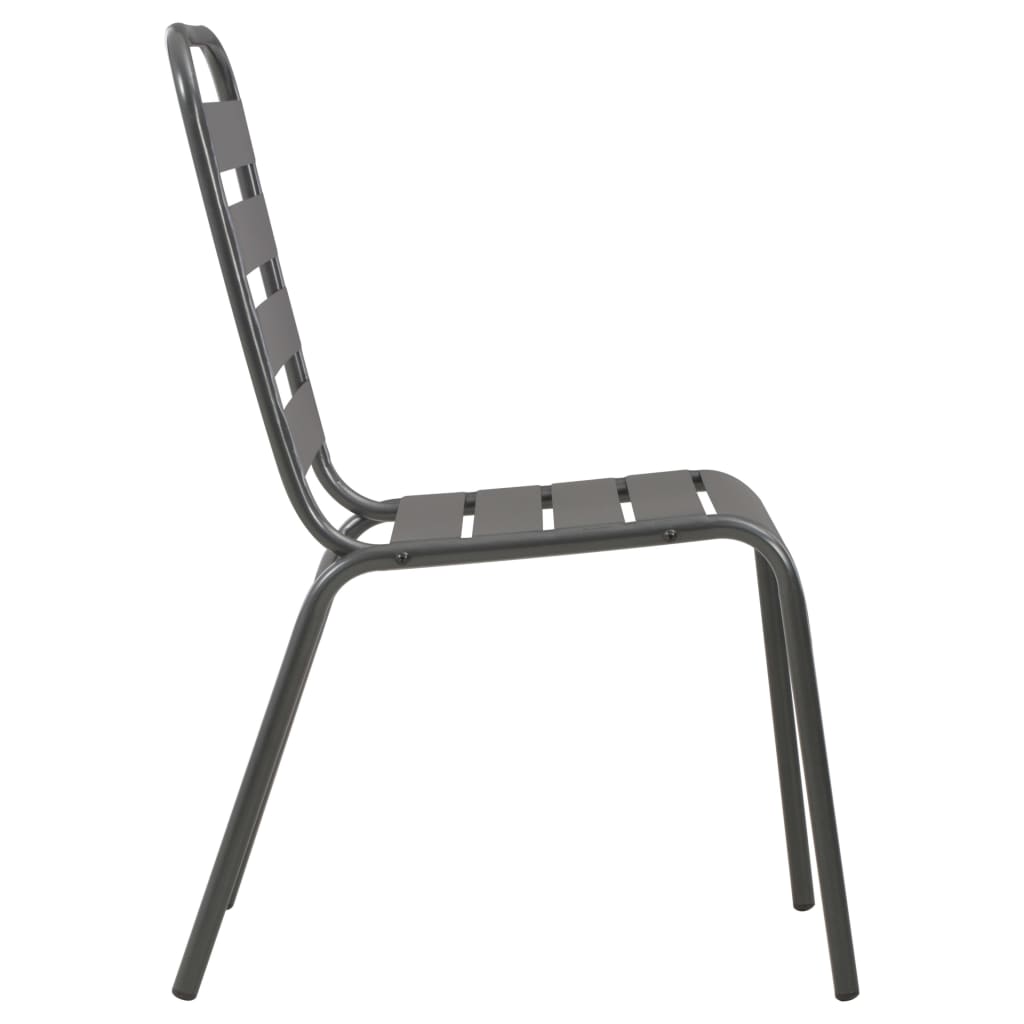 vidaXL Dining Set Dark Gray Steel with e-coated and powder-coated finish