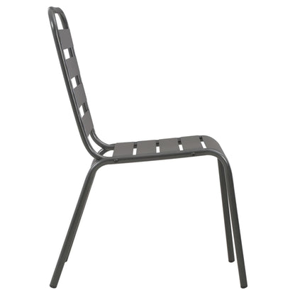 vidaXL Dining Set Dark Gray Steel with e-coated and powder-coated finish