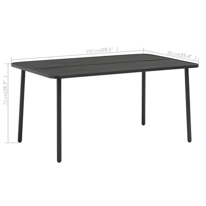 vidaXL Dining Set Dark Gray Steel with e-coated and powder-coated finish