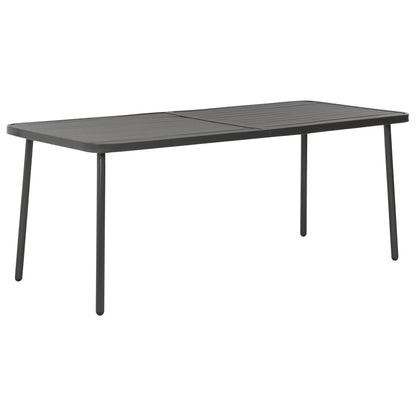 7 Piece Garden Dining Set Steel Dark Grey