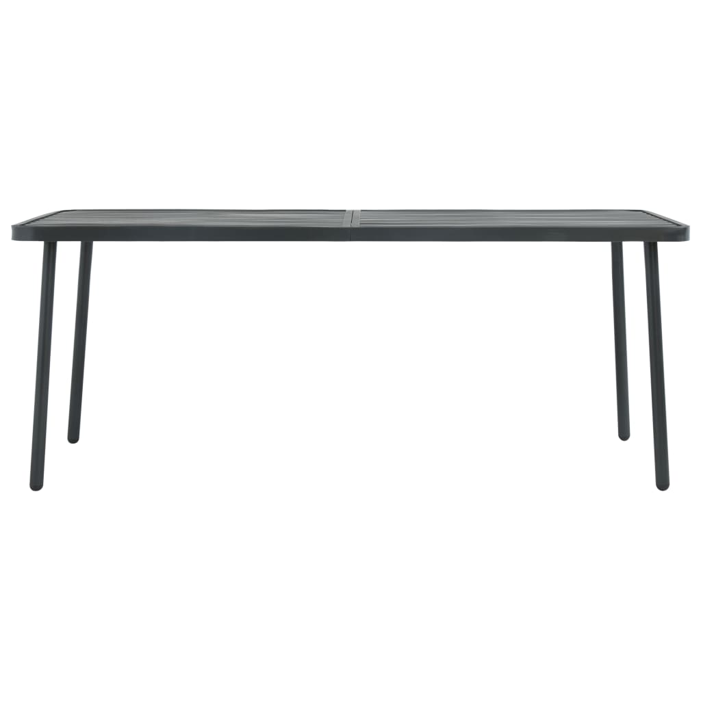 7 Piece Garden Dining Set Steel Dark Grey