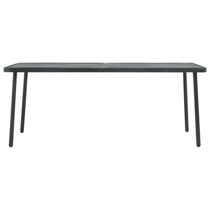7 Piece Garden Dining Set Steel Dark Grey