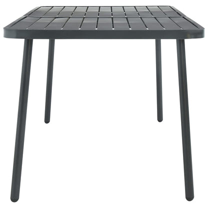 7 Piece Garden Dining Set Steel Dark Grey