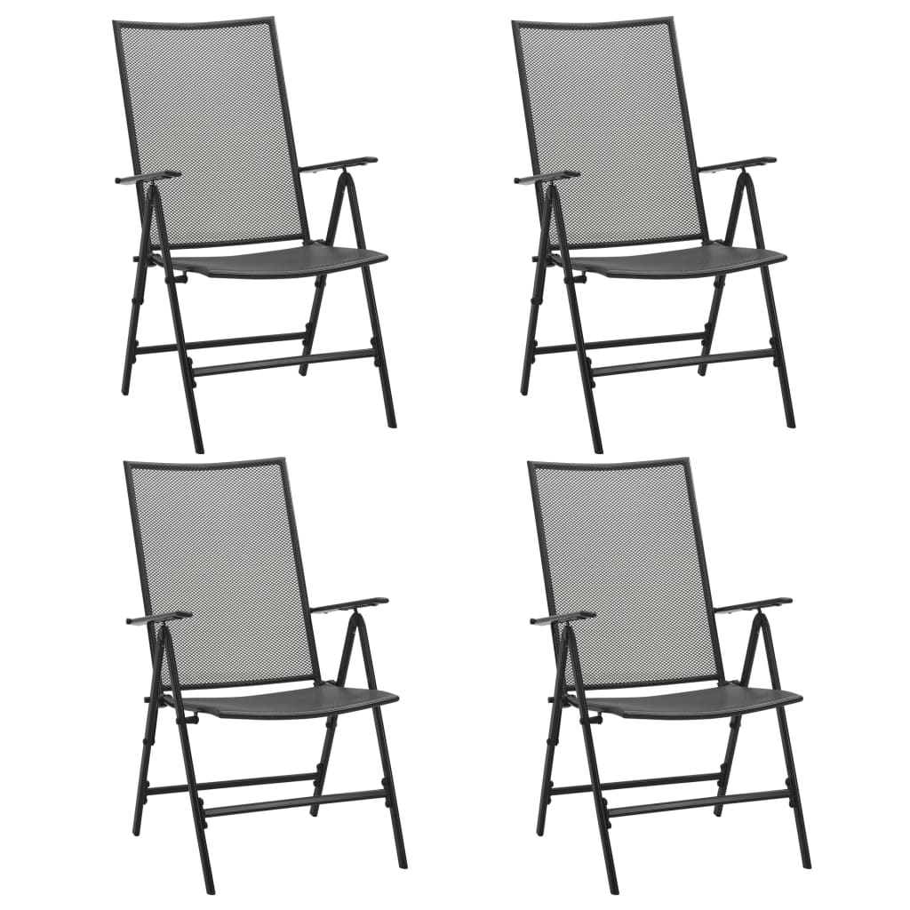 5 Piece Patio Dining Set Steel Anthracite