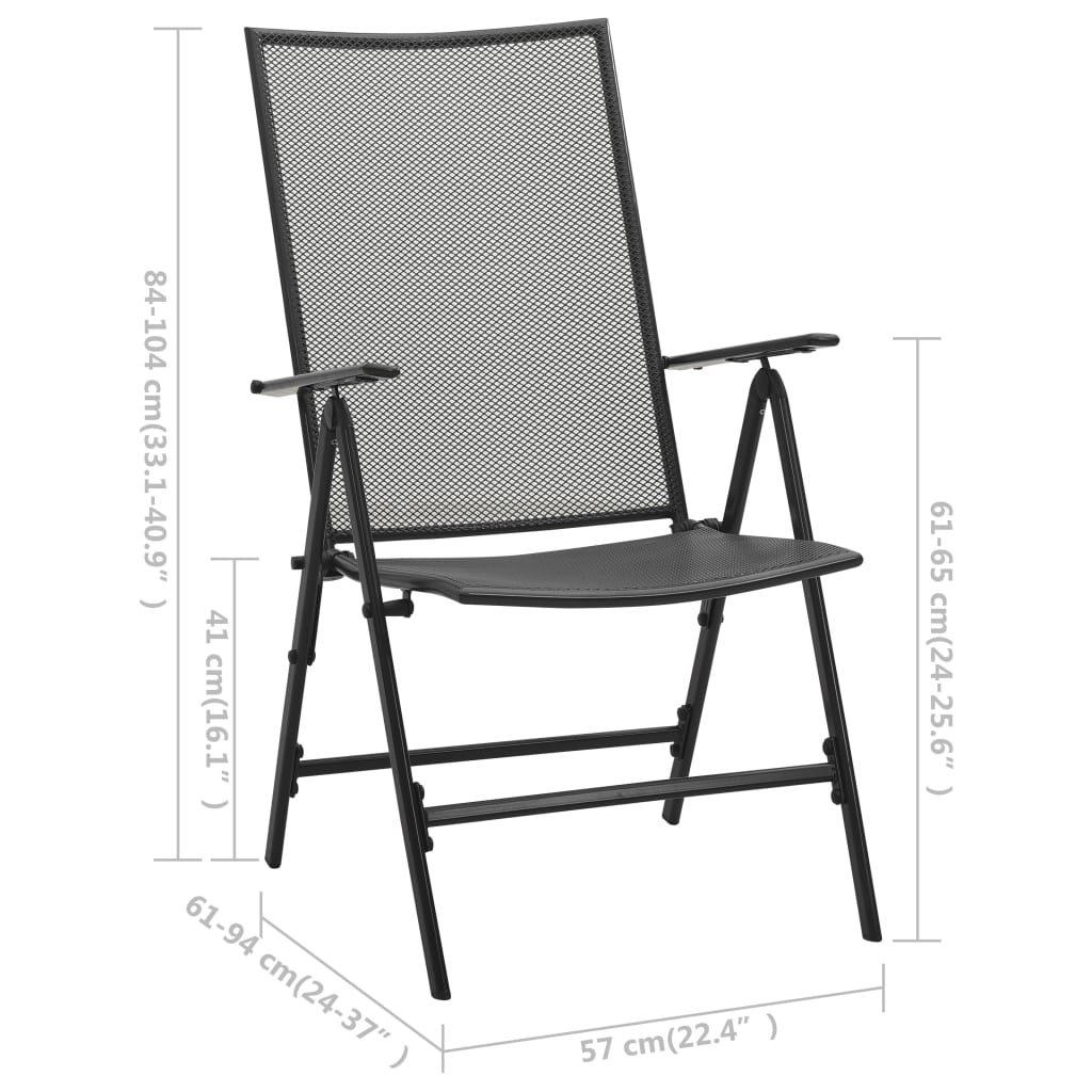 5 Piece Patio Dining Set Steel Anthracite