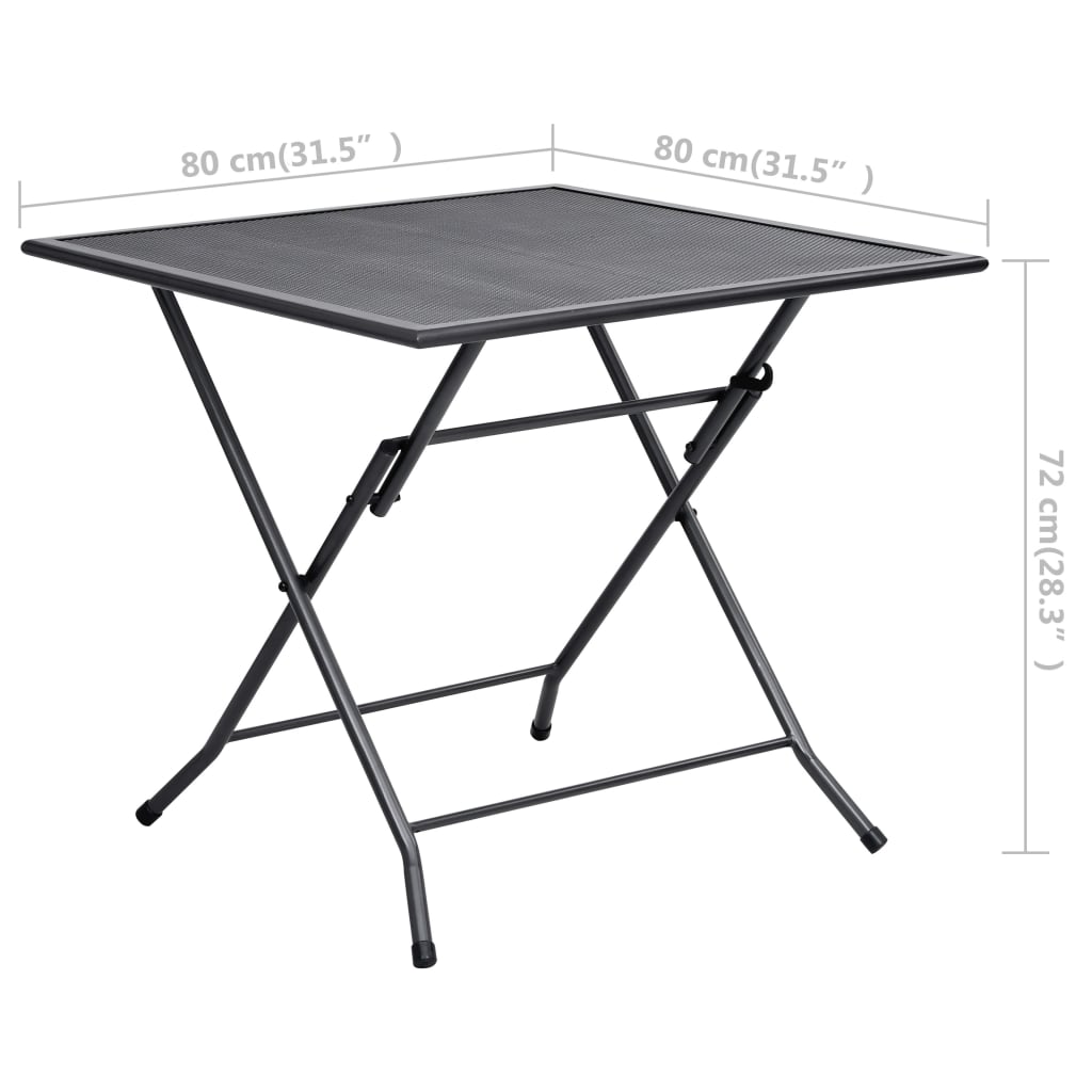 5 Piece Patio Dining Set Steel Anthracite