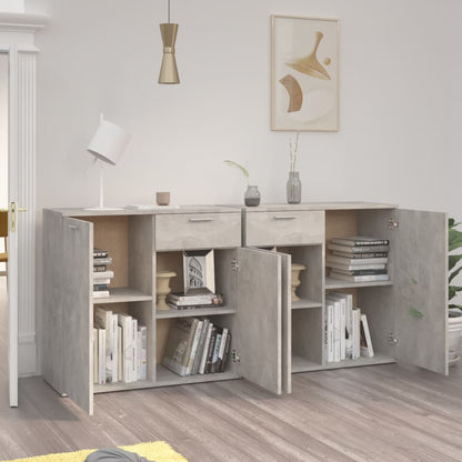 Sideboard Concrete Grey 160x36x75 cm Engineered Wood