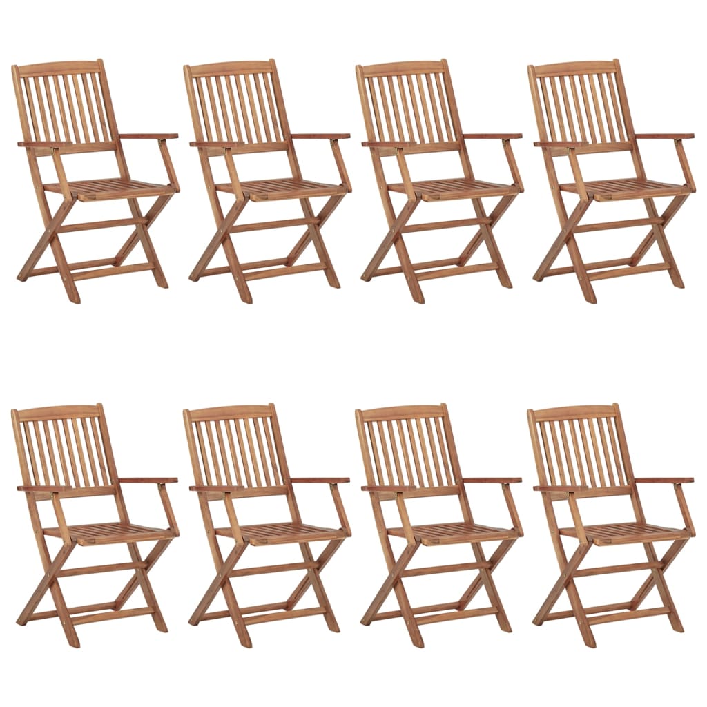 Outdoor Chair | Set of 8 | Natural wood | Solid acacia wood | Standard
