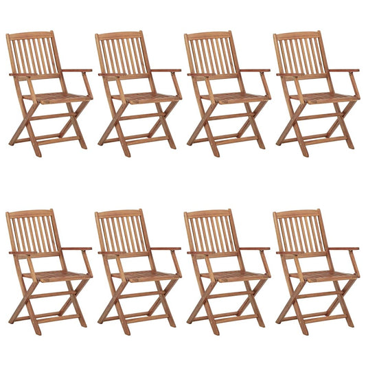 Folding Chairs 8 pcs Solid Acacia Wood