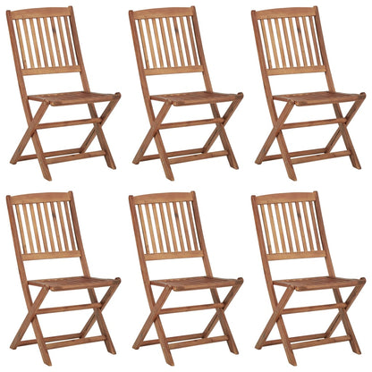 Folding Outdoor Chair | Set of 6 | Natural Wood | Solid Acacia Wood