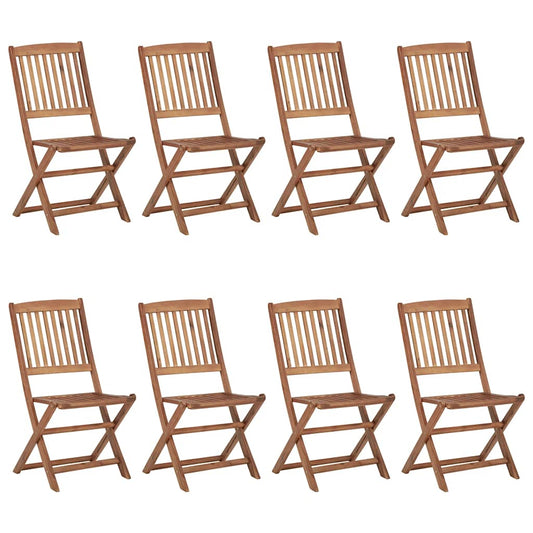 Folding Chairs 8 pcs Solid Acacia Wood