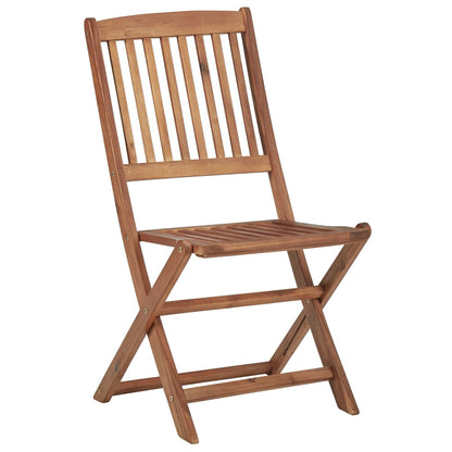 Outdoor Chair | Set of 8 | Brown | Solid Acacia wood | Medium | Foldable