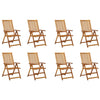 Folding Garden Chairs 8 pcs Solid Acacia Wood
