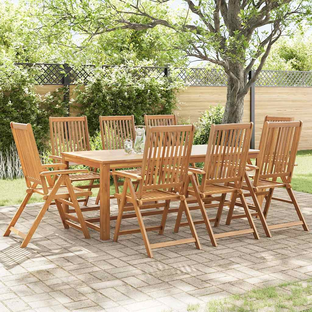Folding Patio Chairs 8 pcs Solid Acacia Wood