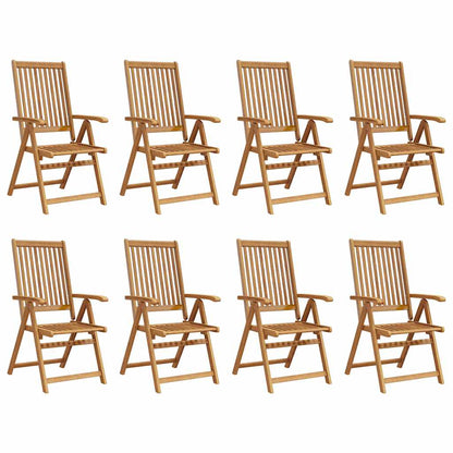 Folding Patio Chairs 8 pcs Solid Acacia Wood